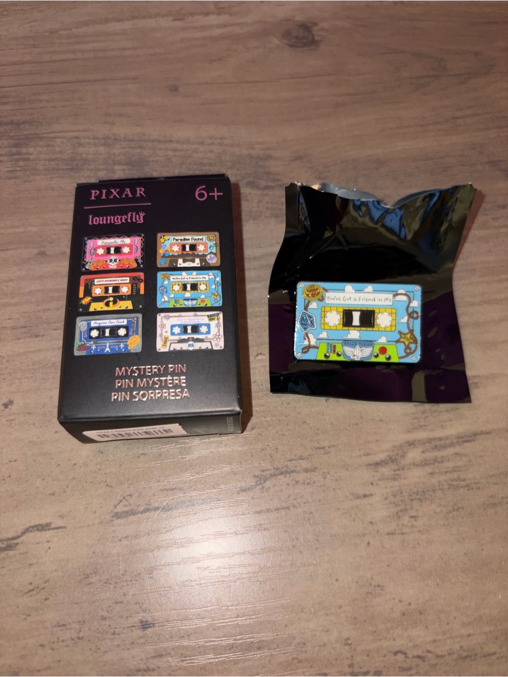 🆕💜 Disney Pixar Loungefly Mystery Pin  Cassette Tape Enamel Pin Blind Box